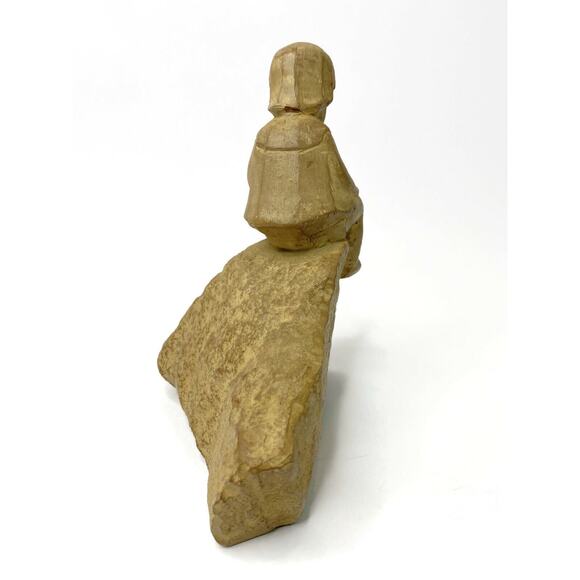 Haeger Pottery M Strubel Figurine Child Sitting on Rock Made in America - Picture 6 of 8